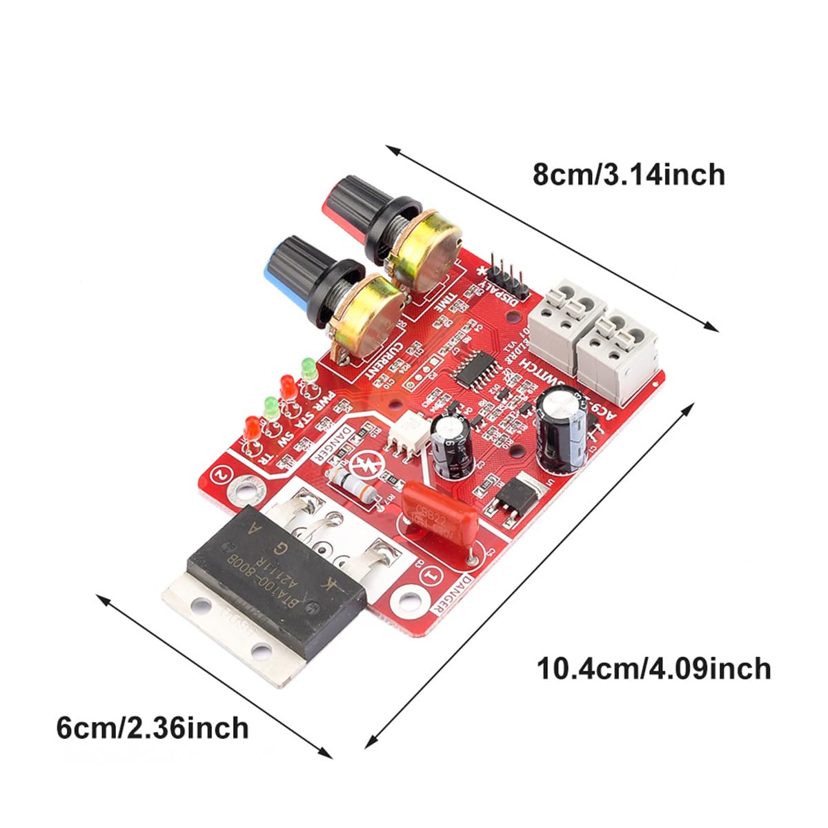 POFET Scheda di Controllo per saldatrice a Punti 100A Display Digitale Modulo per Saldatura a Punti Amperometro per temporizzazione del Pannello del Controller di Corrente e Tempo