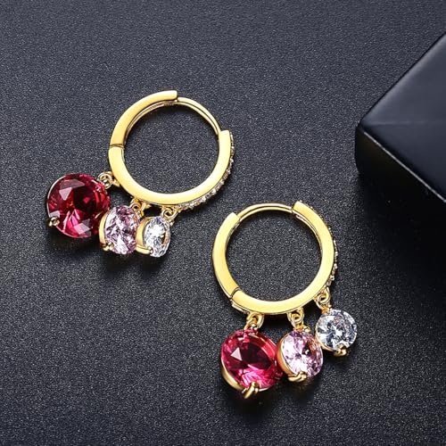 14K Gold Hoop and Drop Earrings with VVS1 Round/Square Cut Moissanite for Women, Ideal for Everyday Elegance or Special Events4