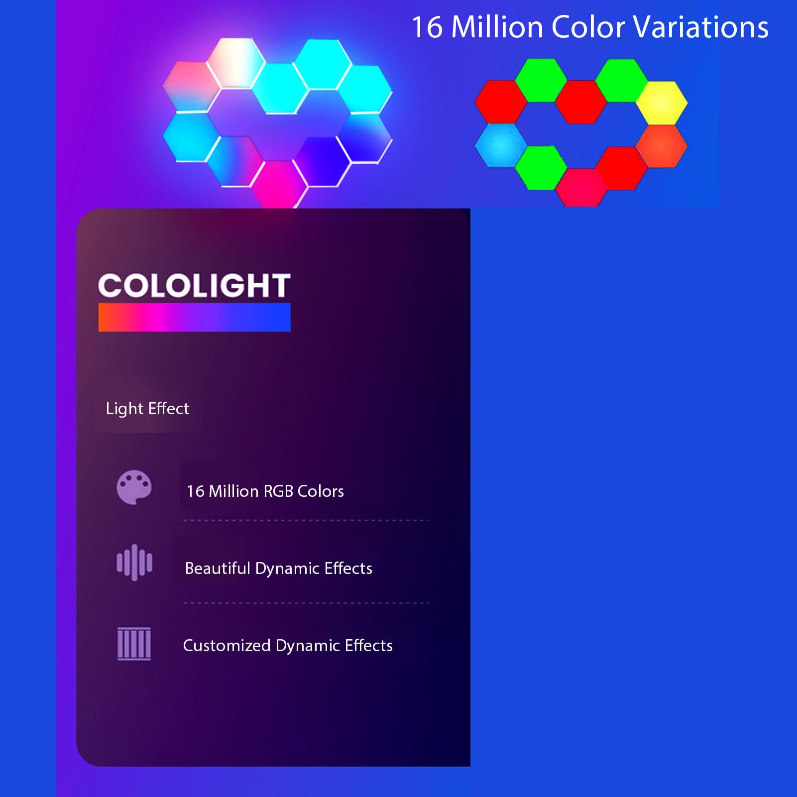 Pannelli Luminosi Esagonali da 8 Pezzi, Controllo Vocale, Sincronizzazione Musicale, Luci LED Esagonali RGB, Luci da Parete con App Bluetooth e Telecomando, Luci da Gioco LED