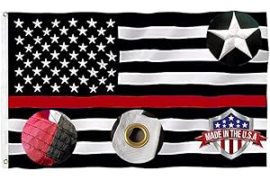 Embroidery Stars Thin Red Line Firemen American Flag 3x5 ft