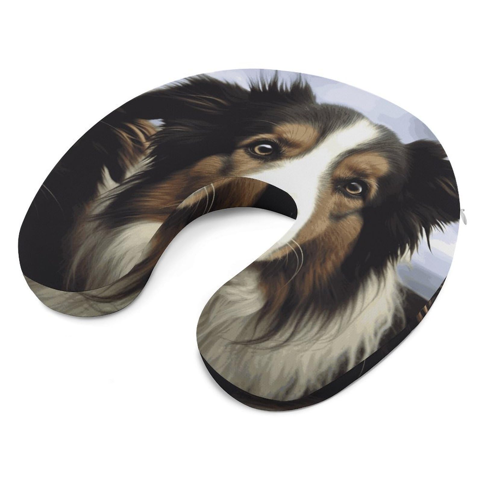 Almohada en forma de U de perro oveja, núcleo de almohada de espuma viscoelástica, cojín, proporciona apoyo para el cuello, almohada de viaje, adecuada para aviones, coches, hogares y