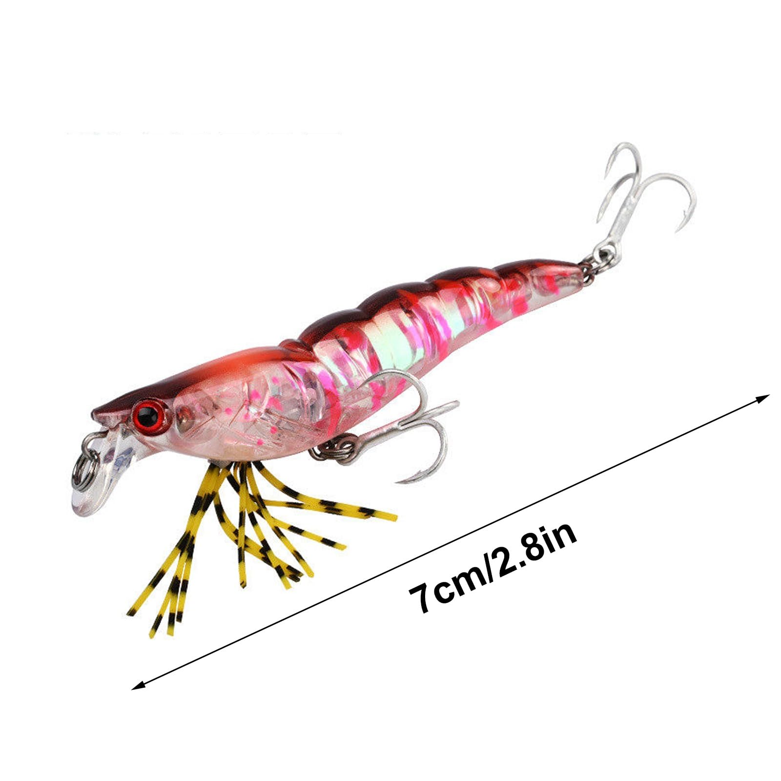 Weiche Köder für Barsch und Forelle, realistisches Garnelen- und Krebs-Design, langsam sinkende und langwerfige bionische Angelköder, 10 Stück