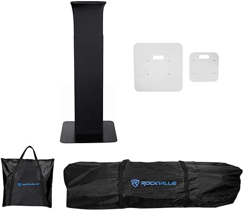 (1) Rockville RTP32B - Soporte de luz móvil de tótem negro o blanco + Scrims y bolsa