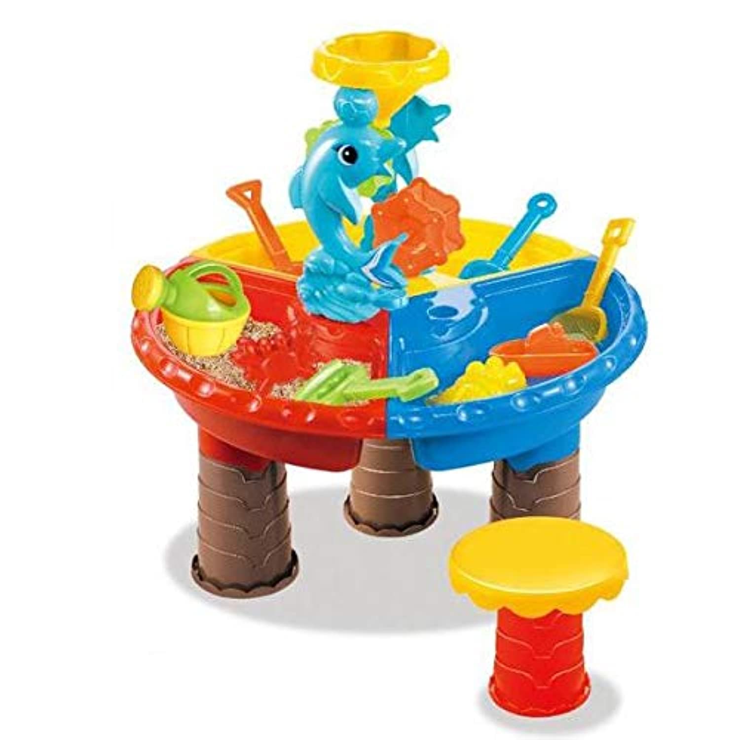 Kids Plastic Sand Pit, Set of 22 Pieces (Random Color)