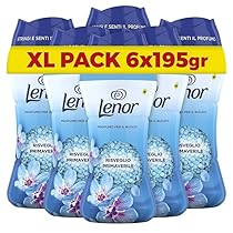 Lenor Profumatore Bucato Perle Profumate Lavatrice, Risveglio Primaverile Maxi Formato 6 x 195g, Intensificatore Di Profumo