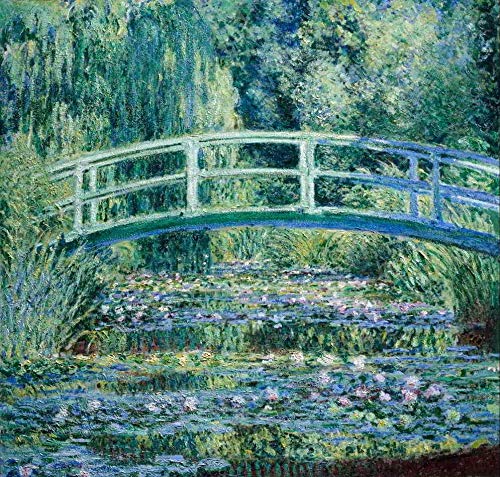 他の方発送×Claude Monet 【arched bridge】 Lírios e a Ponte Japonesa de Claude Monet - 50x52 - Tela Canvas