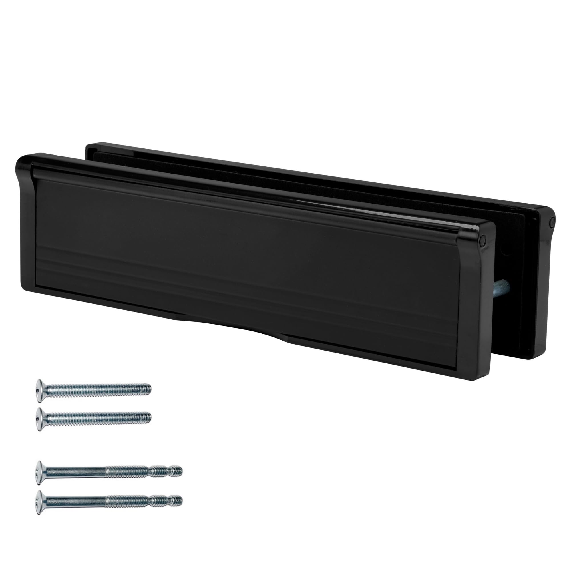 Keypak 10" (27cm) Door Letter Box - Adjustable Letterbox for UPVC Composite Timber Doors (Black, 40-80mm)