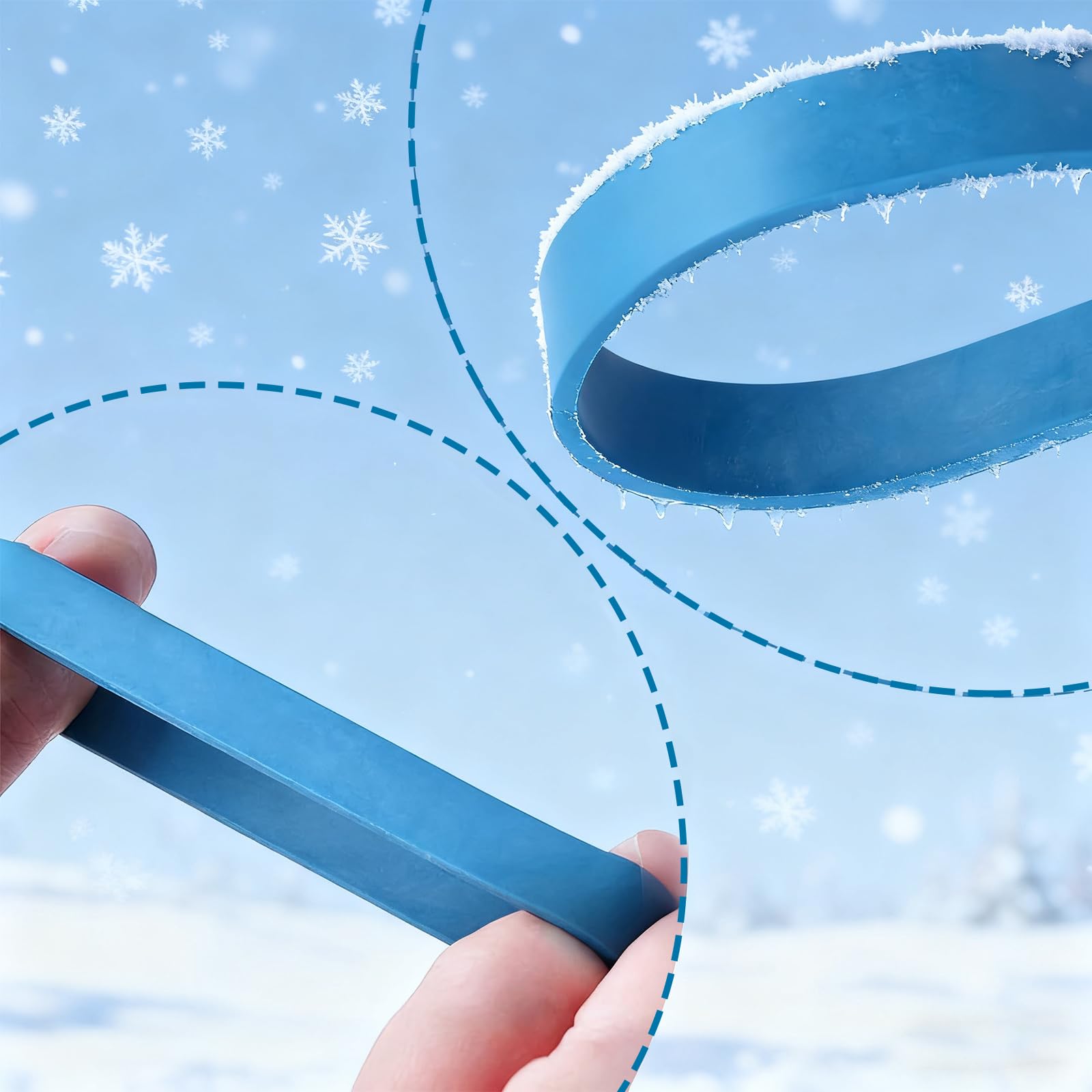 30 Piezas De Goma para Fijaciones De Esquí, Bandas Elásticas De Freno De Esquí, Correa De Fijación De Goma Elástica, Azul Tiras De Freno para Snowboard, para Snowboard Aire Libre,Accesorios Deportes