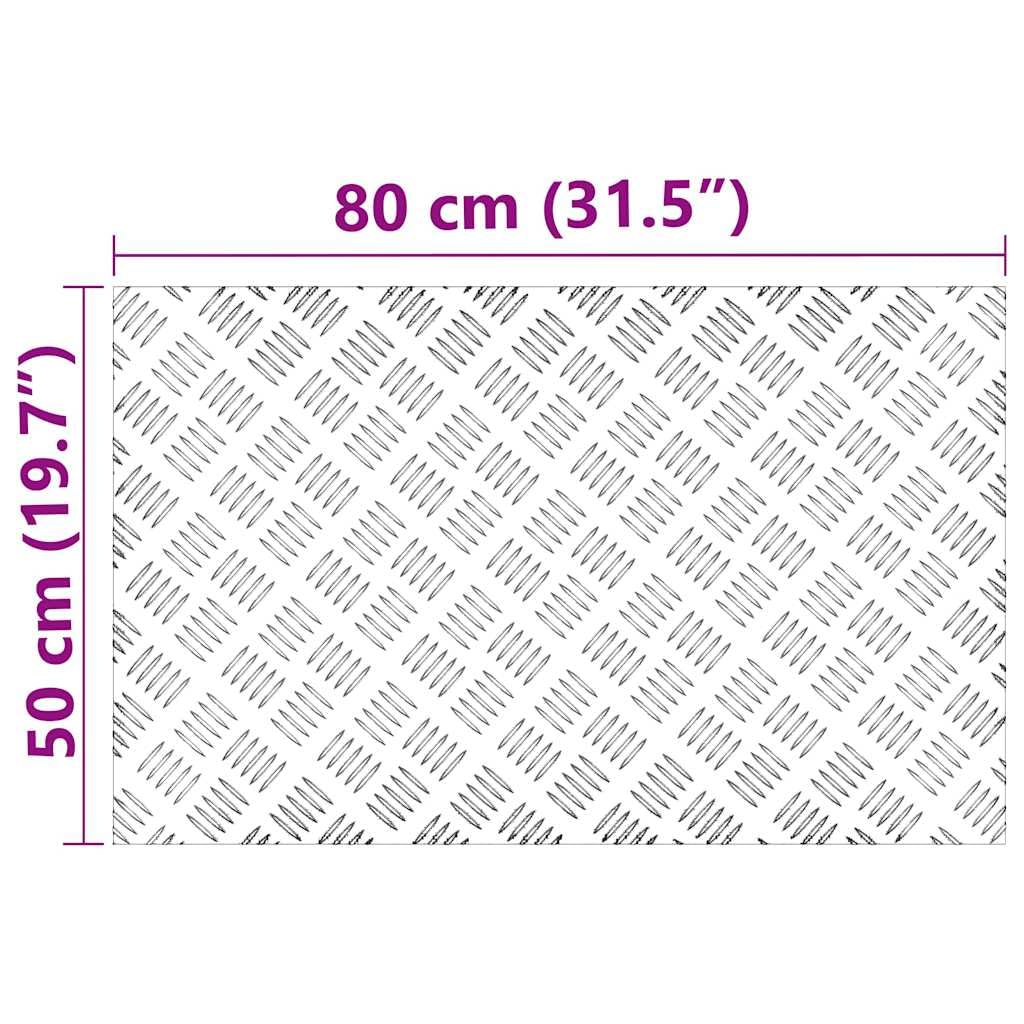 Juego de 2 peldaños de aluminio para escaleras, 80 x 50 cm, color plata, ángulo recto, moderno diseño antideslizante, resistente y duradero, para salón, pasillo, jardín y oficina