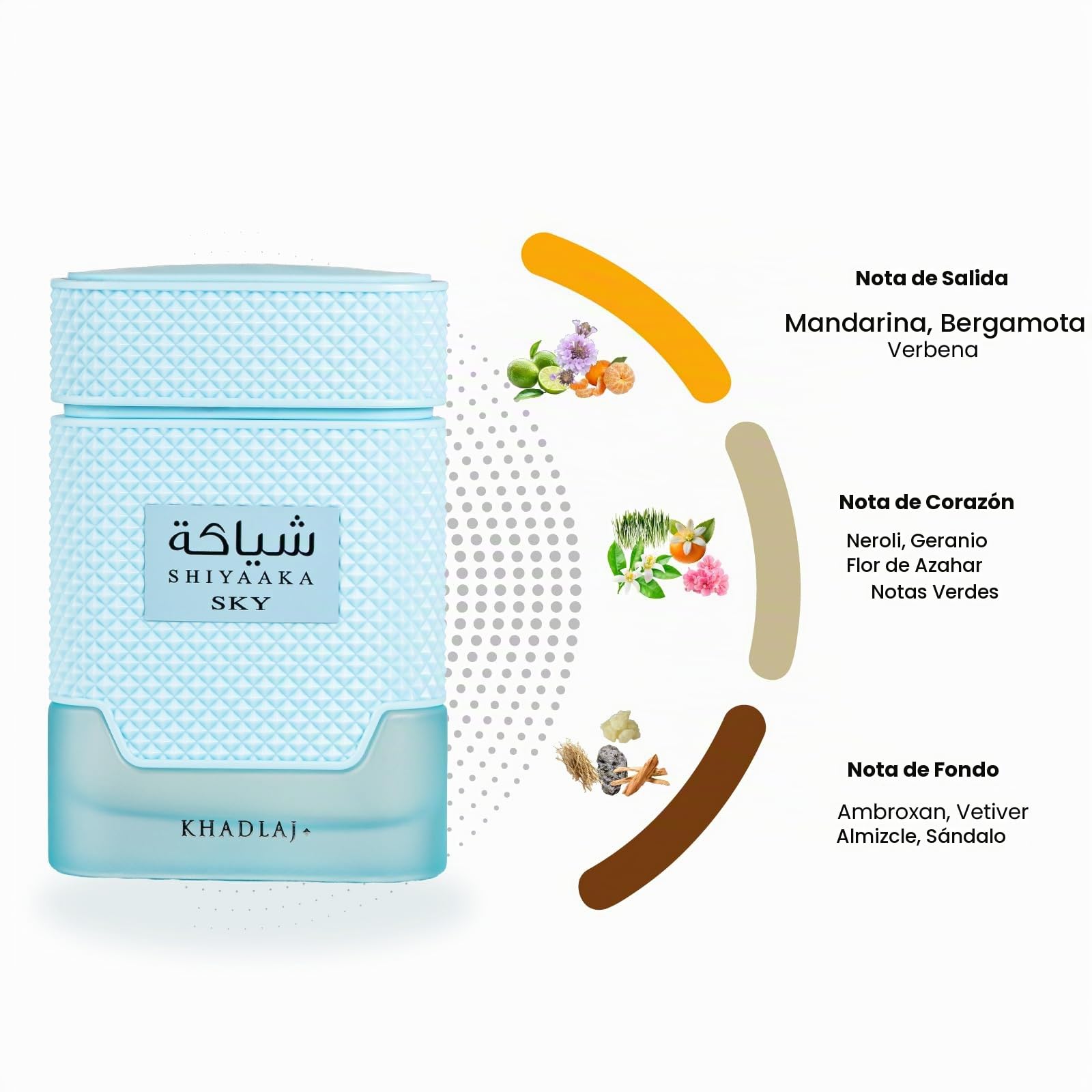 Khadlaj Shiyaaka Sky Eau de Parfum Spray 100ml for Men and Women | Special Edition, Citrus & Floral Notes, Sandalwood Base, Long-Lasting Scent