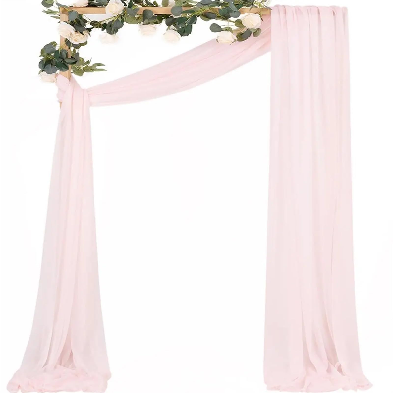 Dekoracje ślubne z zasłon, Tkanina drapowana na łuk ślubny Szyfonowe przezroczyste zasłony Wielokolorowe Wiele rozmiarów Party Bridal(Light Pink,75x1000cm)