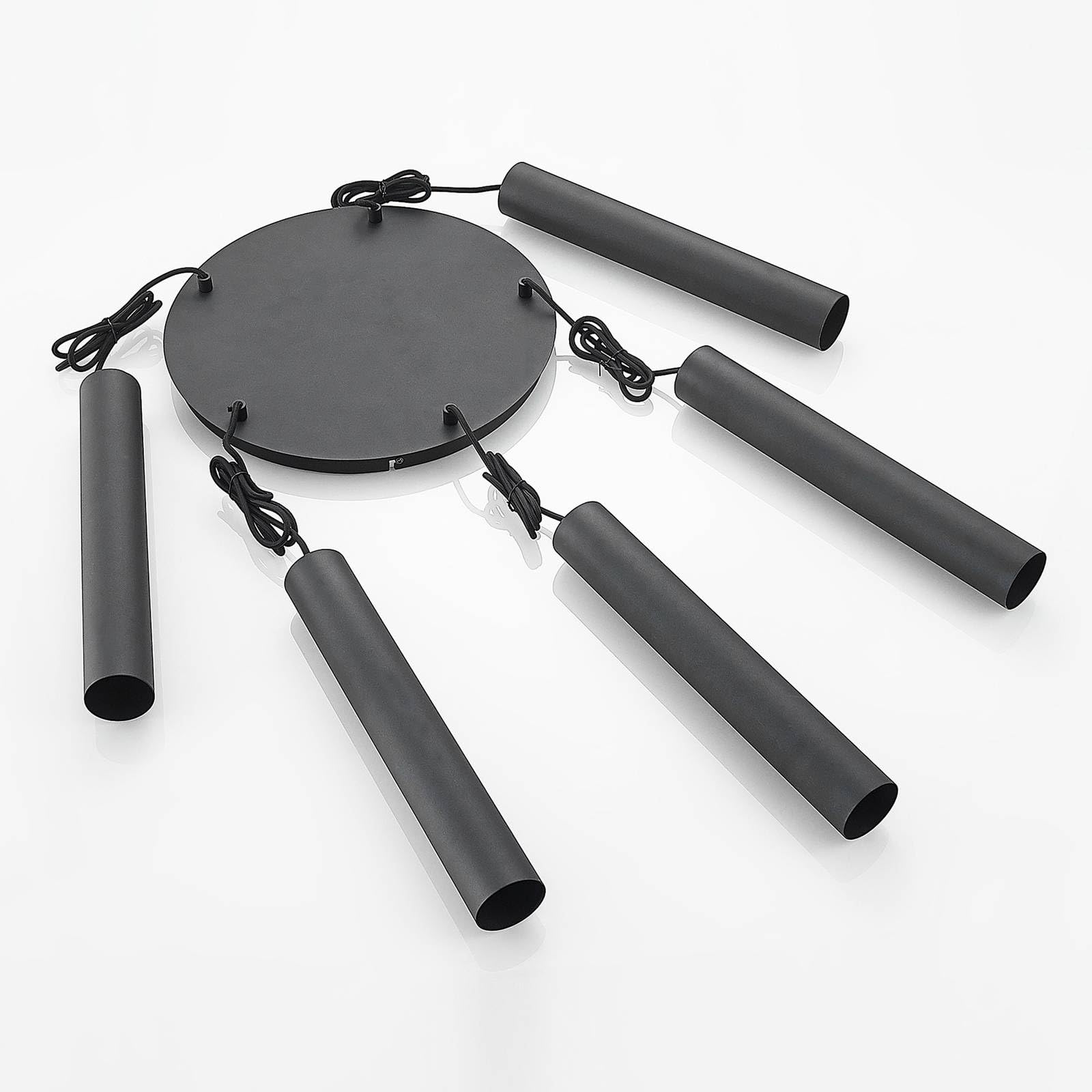 Lindby Pendelleuchte Sanad (Modern) in Schwarz aus Metall (5 flammig, GU10) - Deckenlampe Esstischlampe Hängelampe Hängeleuchte Wohnzimmerleuchte