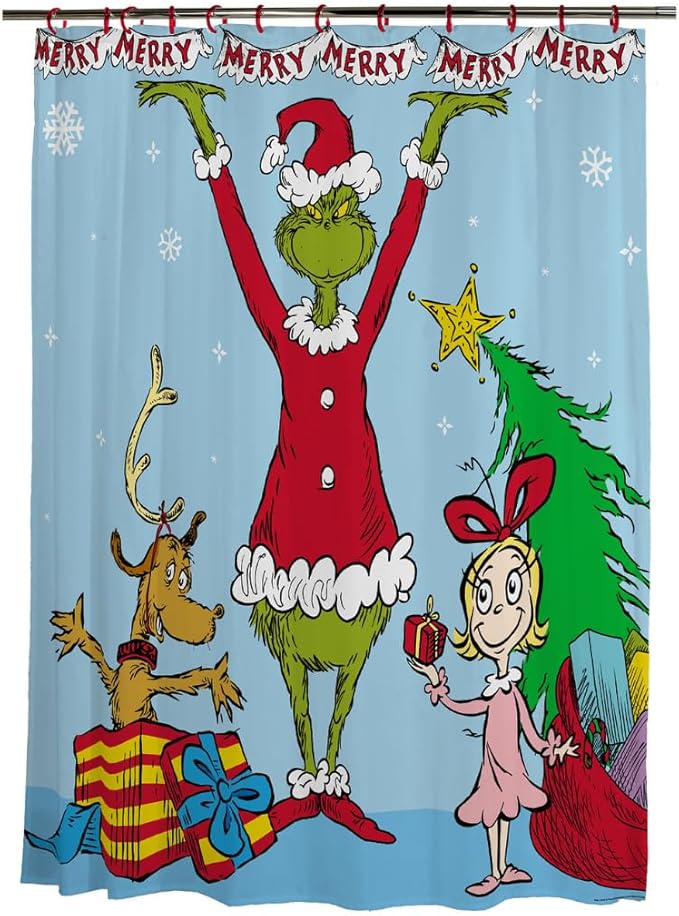 Franco Dr. Seuss The Grinch Holiday 13 Piece Shower Curtain