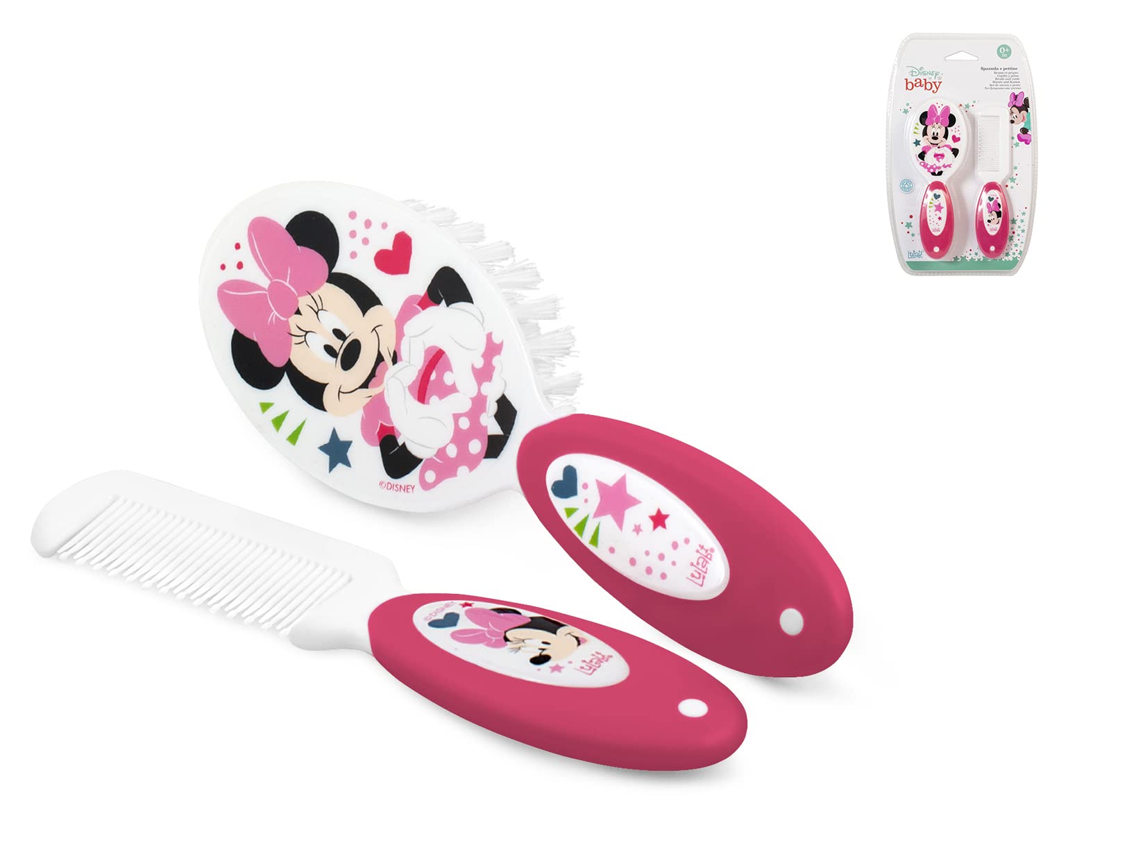Lulabi Disney Minnie Icon Brush & Comb Set, Polypropylene