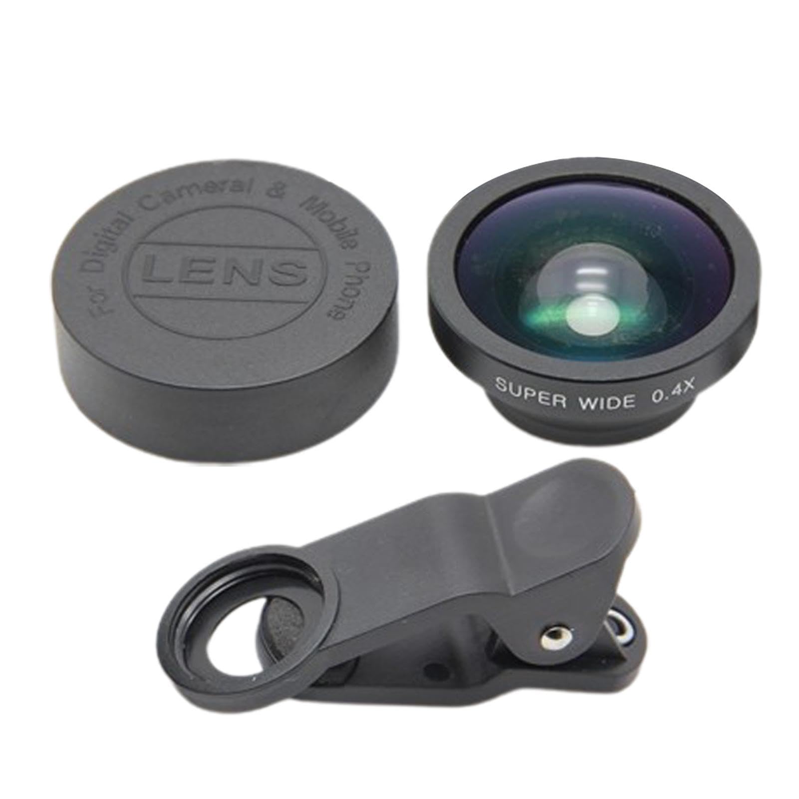 Phone Camera Lens, Metal + Glass Mobile Phone Wide Angle Lens, Light Transmission Clip on Cell Phone Lens, Excellent Light Transmission, Clip Cell Phone Lens Compatiblee with Most Phones & Tablet