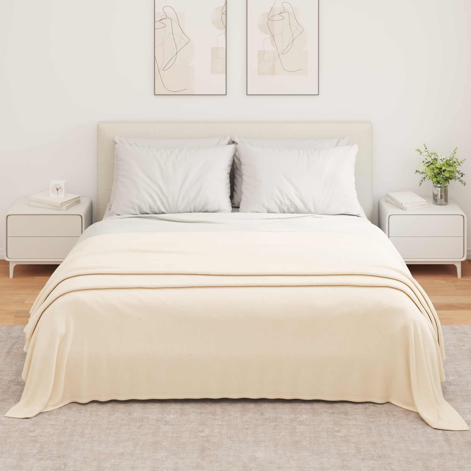 Générique Coperte in pile, 6 pezzi, crema, 350 x 270 cm | Morbido e leggero, facile manutenzione, uso tutto l'anno, versatile per soggiorno o camera da letto