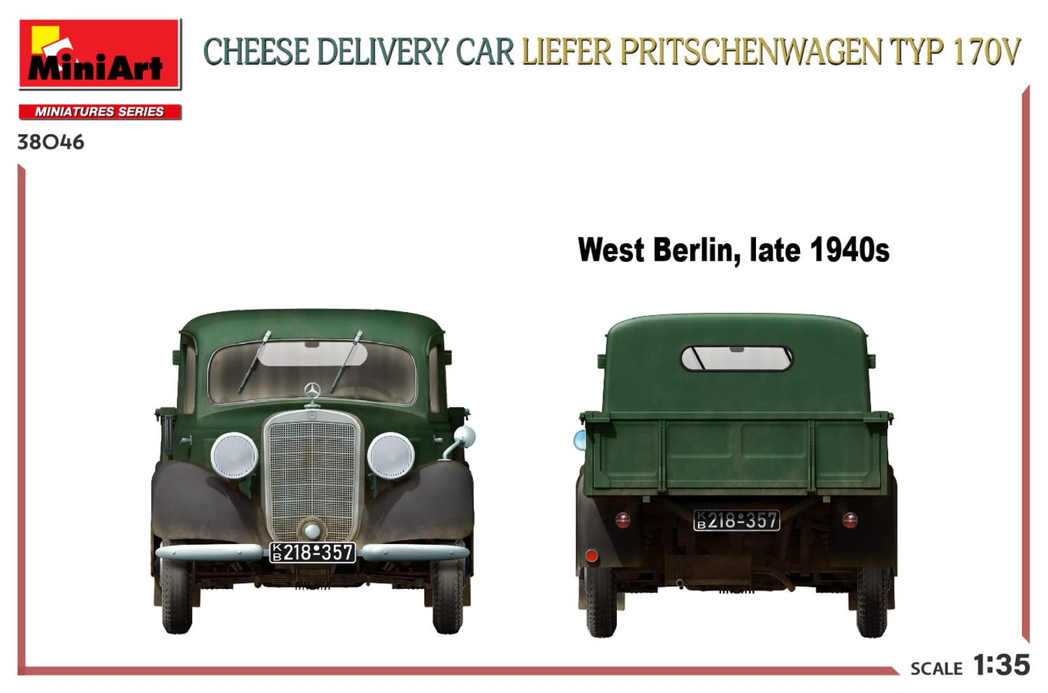 Miniart 1:35 - Cheese Car, Leifer Pritschenwagen Typ170V, Geformte Farbe - Image 4