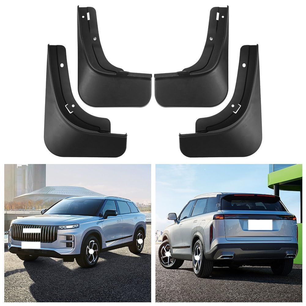 Junyew Black 4Pcs Fender Splash Guards Car Mud Flaps Mudflaps For Jaecoo 7 2023-2024, Car Auto Fitting Moulded Mudflaps Mud Flaps Guards Splash