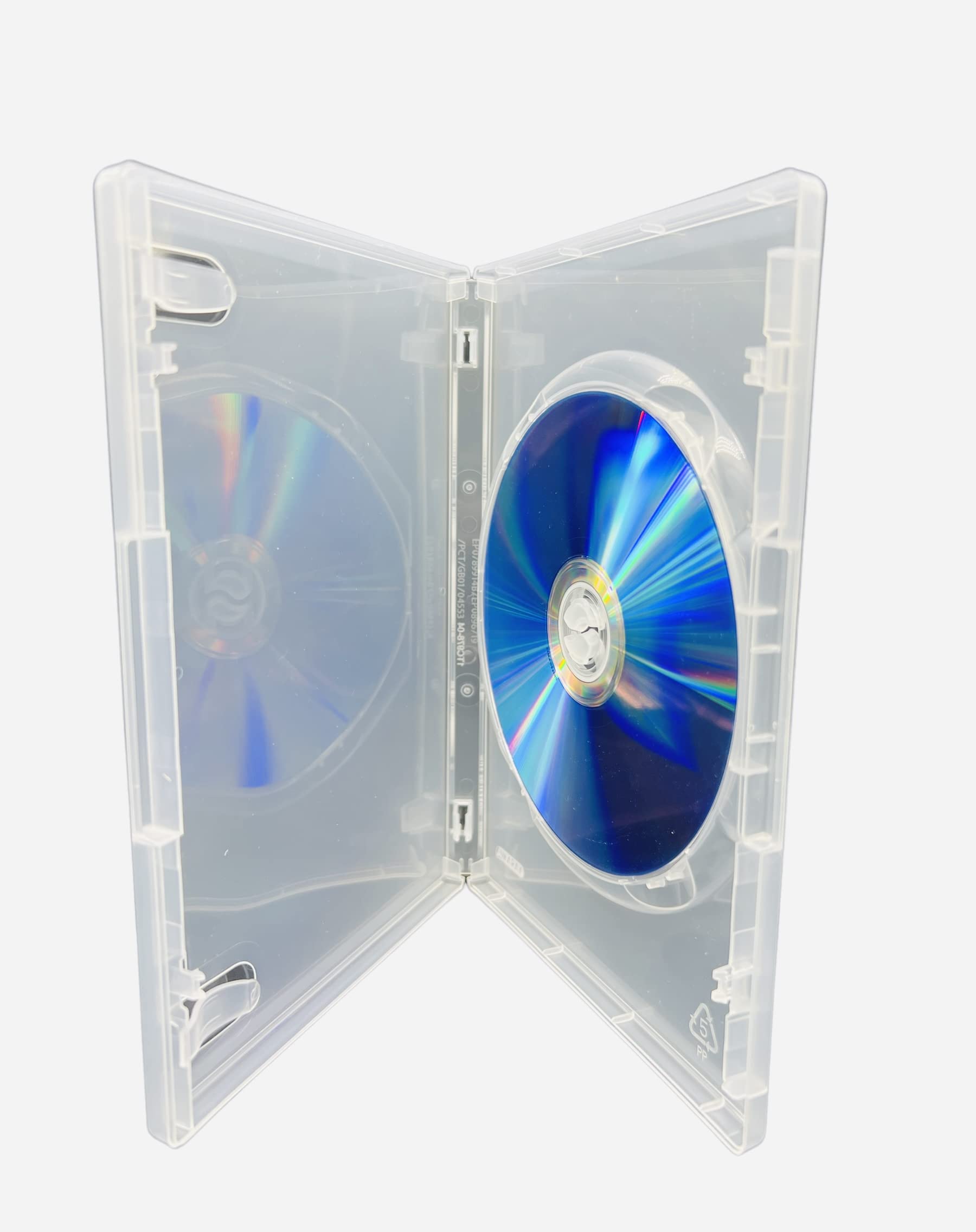 Amaray Lot de 10 boîtiers transparents simples pour DVD CD Blu-ray 1 disque de n'importe quel format avec dos de 14 mm et pochette extérieure pour incrustation d'œuvres d'art