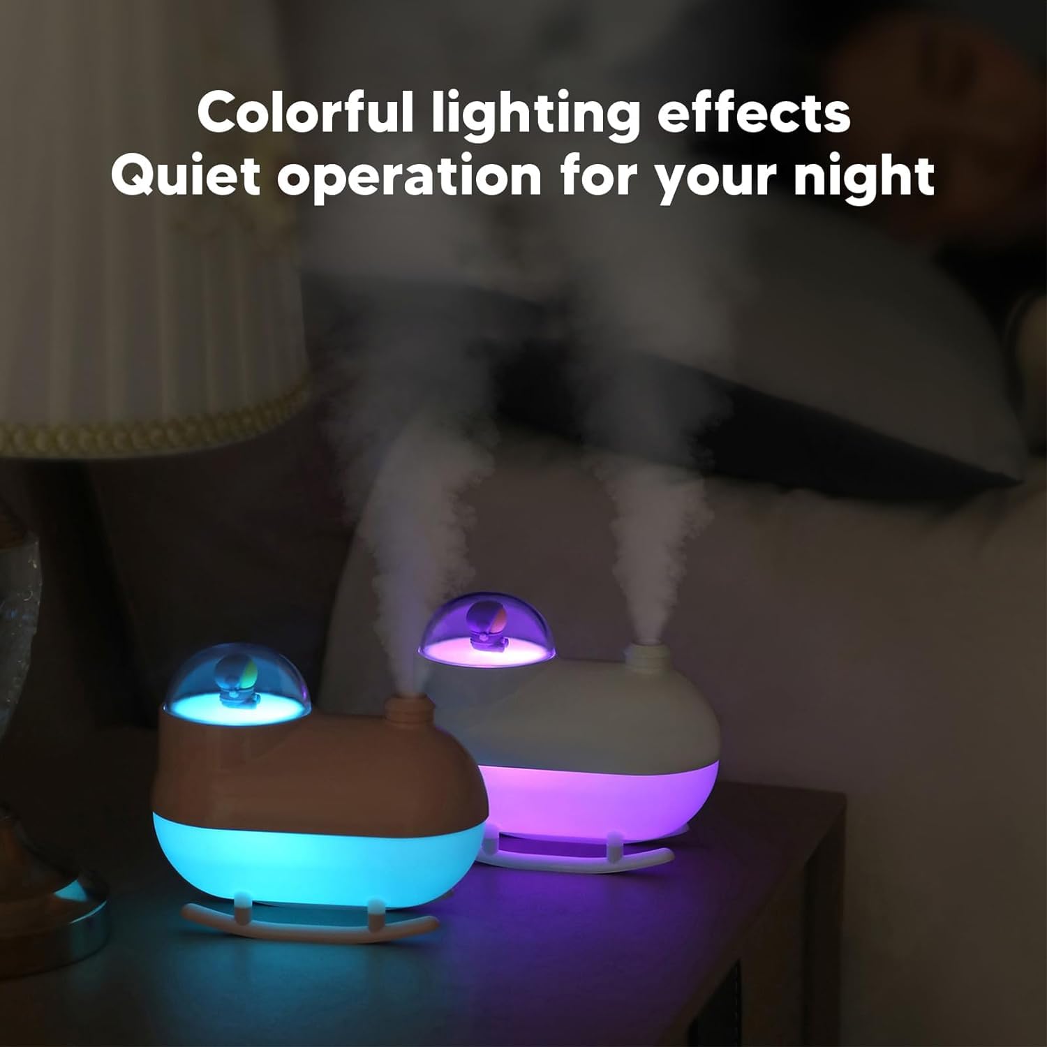 per Uso Domestico Umidificatore Foto USB Casa Proiezione del Tramonto Ambiente Luce Notturna Grande Nebbia Volume Nebbia(Pink)
