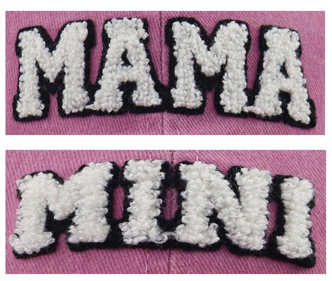 2 Pcs Mama and Mini Hats, Cute Adjustable Cotton Parent-Child Baseball Cap4