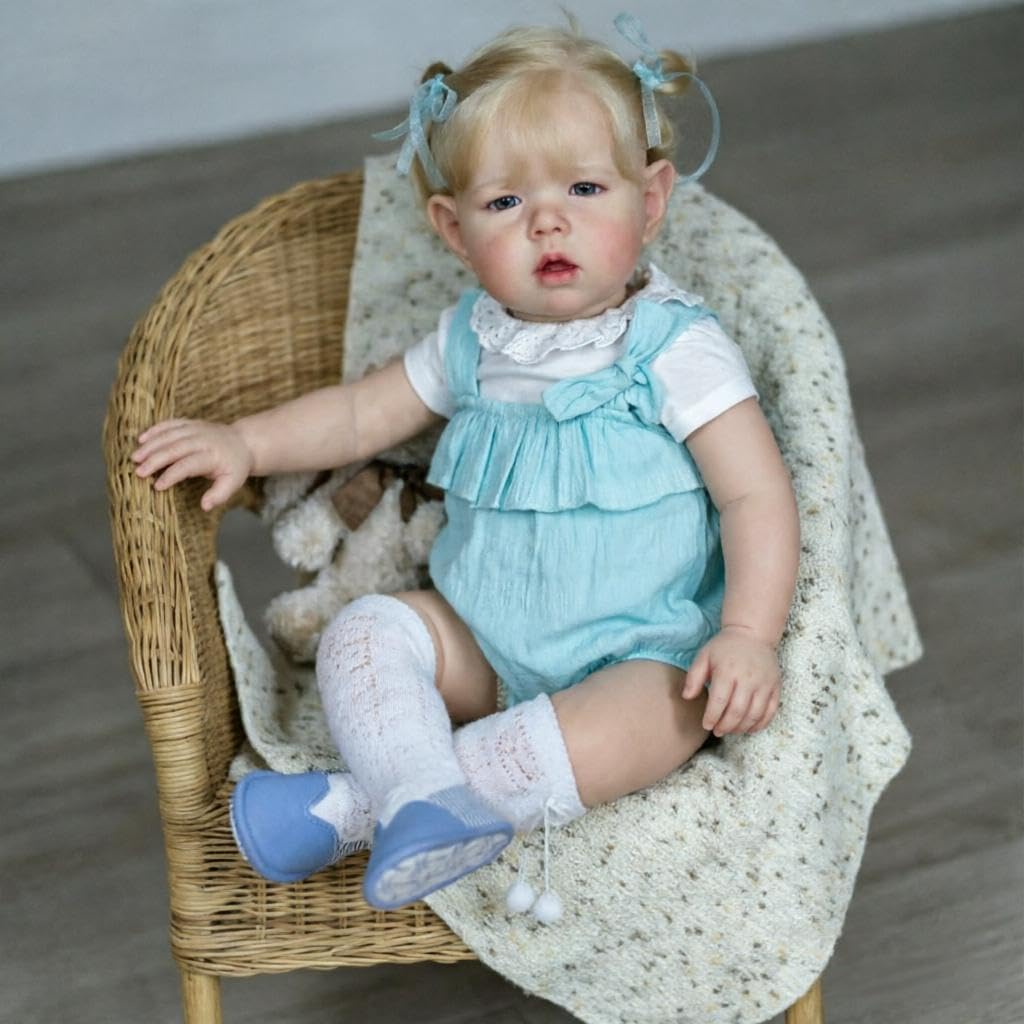 RXDOLL Duży rozmiar Reborn Baby Dolls Girl Liam, 71 cm 70 cm winylowe kończyny tkanina ciało realistyczna lalka maluch ukorzenione włosy, realistyczne lalki noworodka, prezent zabawka dla dzieci w