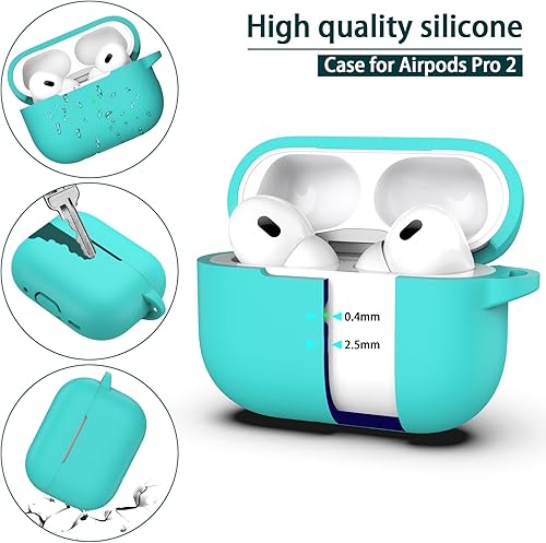 Miniatura 4 de R-fun Funda para AirPods Pro de 21 generación con kit de limpieza y 4 pares de puntas de repuesto para las orejas (XSSML), silicona protectora