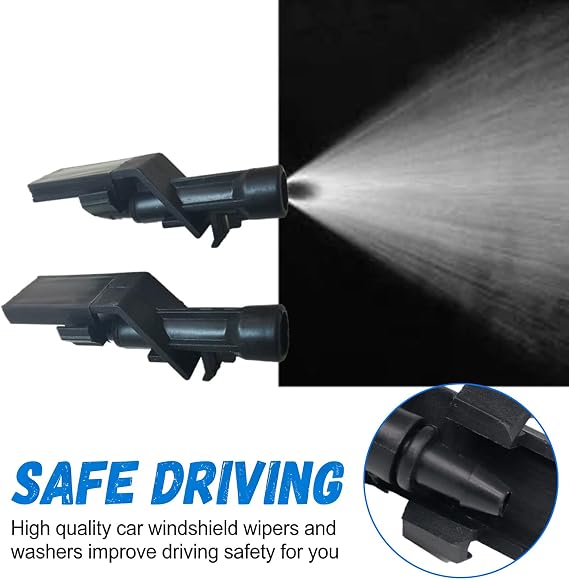 2PCS Front Windscreen Washer Jets ABS Plastic Nozzles | Replaces OE 76810-TGG-E01 76810TP6A01, Fits Honda Civic CR-V HR-V 2017-2021, Even Spray Snap-In Installation for Clear Vision