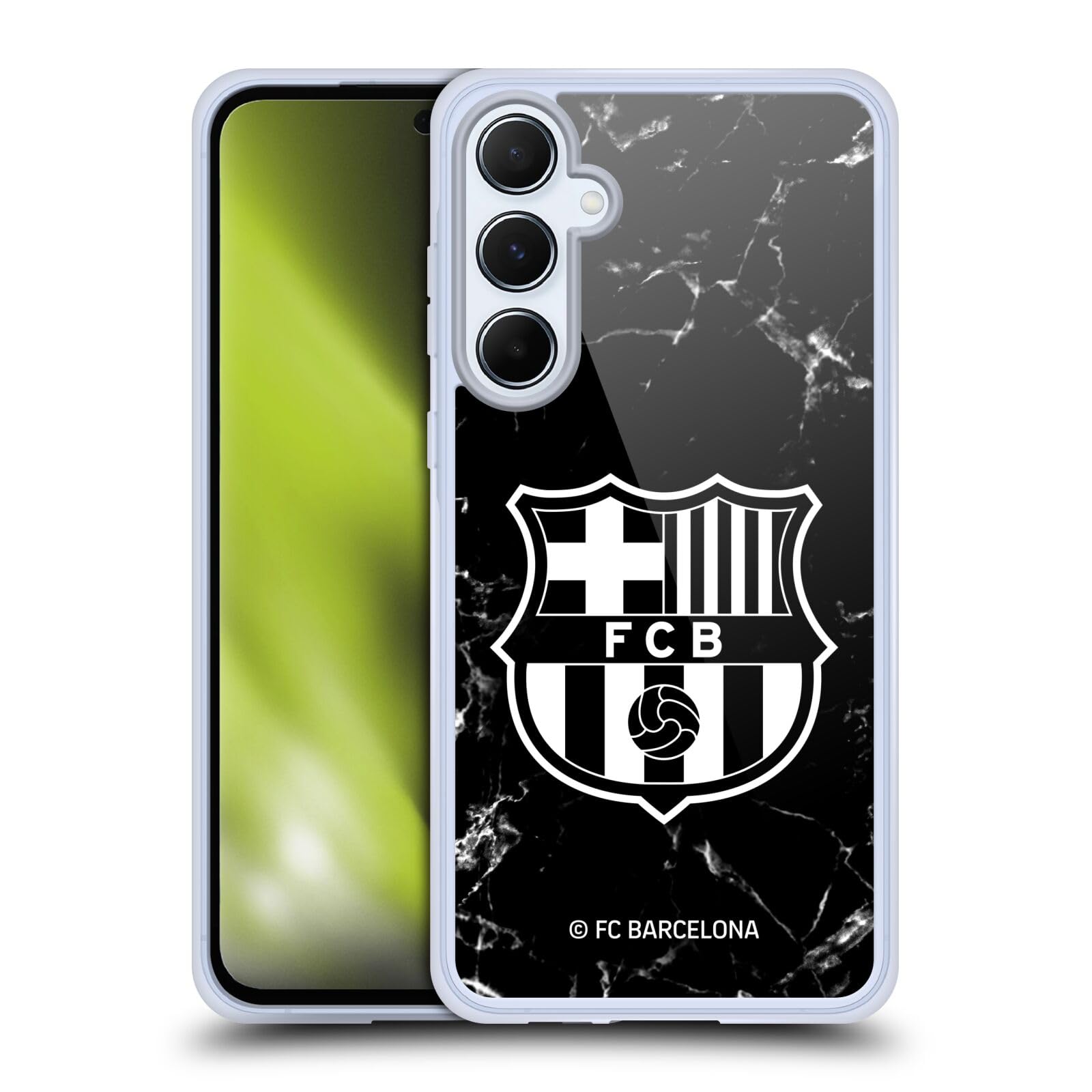 Head Case Designs Licenza Ufficiale FC Barcelona Marmoreo Nero Modelli Cresta Custodia Cover in Morbido Gel Compatibile con Samsung Galaxy A55 5G