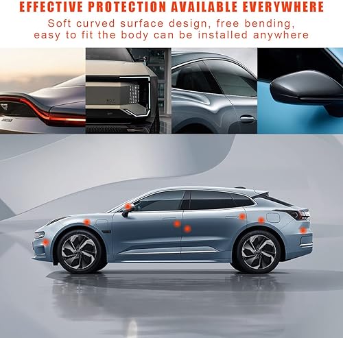 Miniatura 3 de Ziciner 4 protectores brillantes para manija de puerta de automóvil, con diamantes de imitación antiarañazos, adhesivos para manijas de puerta de