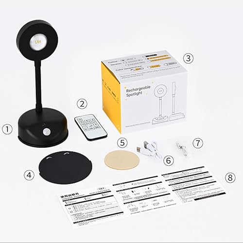 Miniatura 8 de Yuewilai Juego de dos apliques de pared a pilas, luces LED para pared con detección de movimiento, luces de pared inalámbricas recargables y