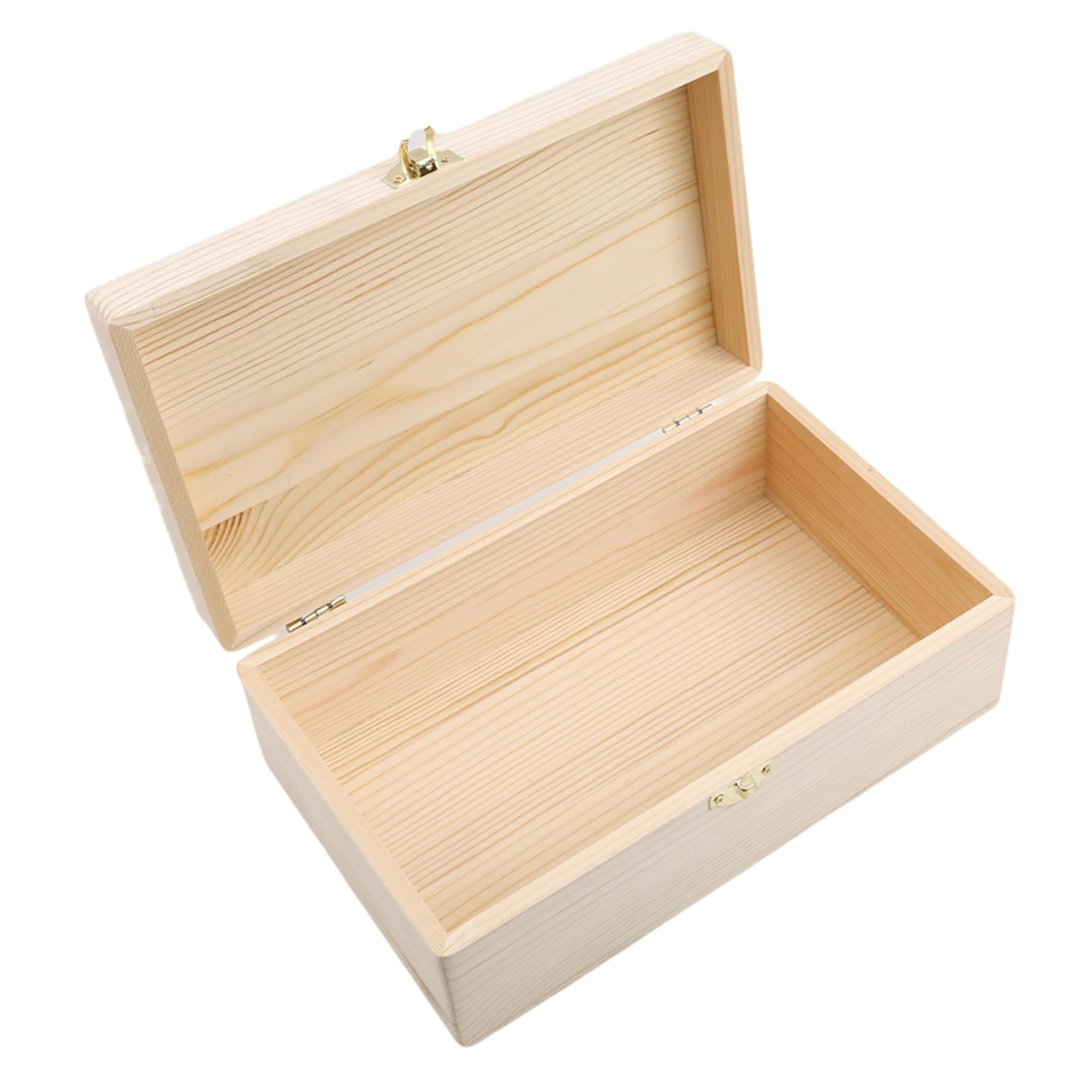 Boîte de rangement en bois avec couvercle sécurisé pour outils et jouets