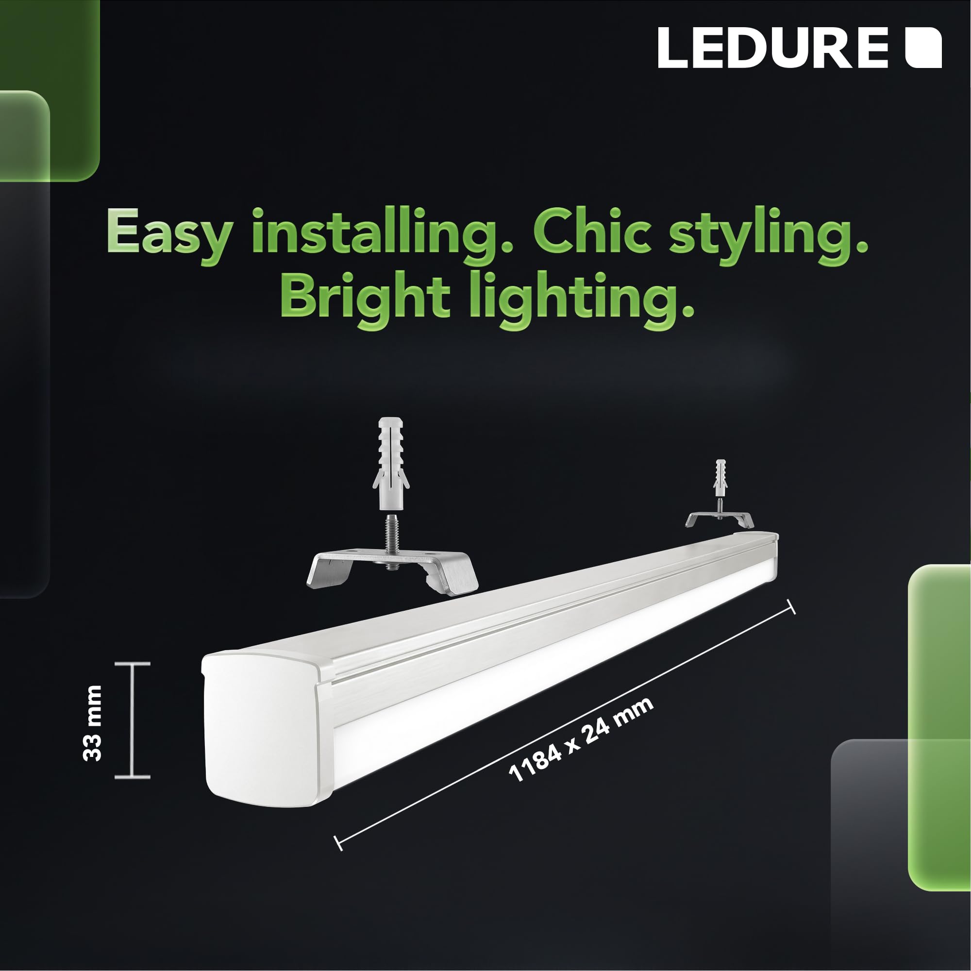 LEDURE 36W LED Batten|4-ft Tubelight for Home & Office|CoolWhite,Pack-1 1