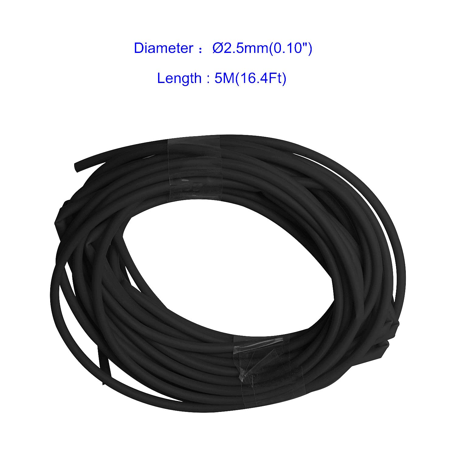 Aoje-Link 2.5mm ID Black Heat Shrink Tubing Shrinkable Tube 5M(16.4Ft) 1pcs