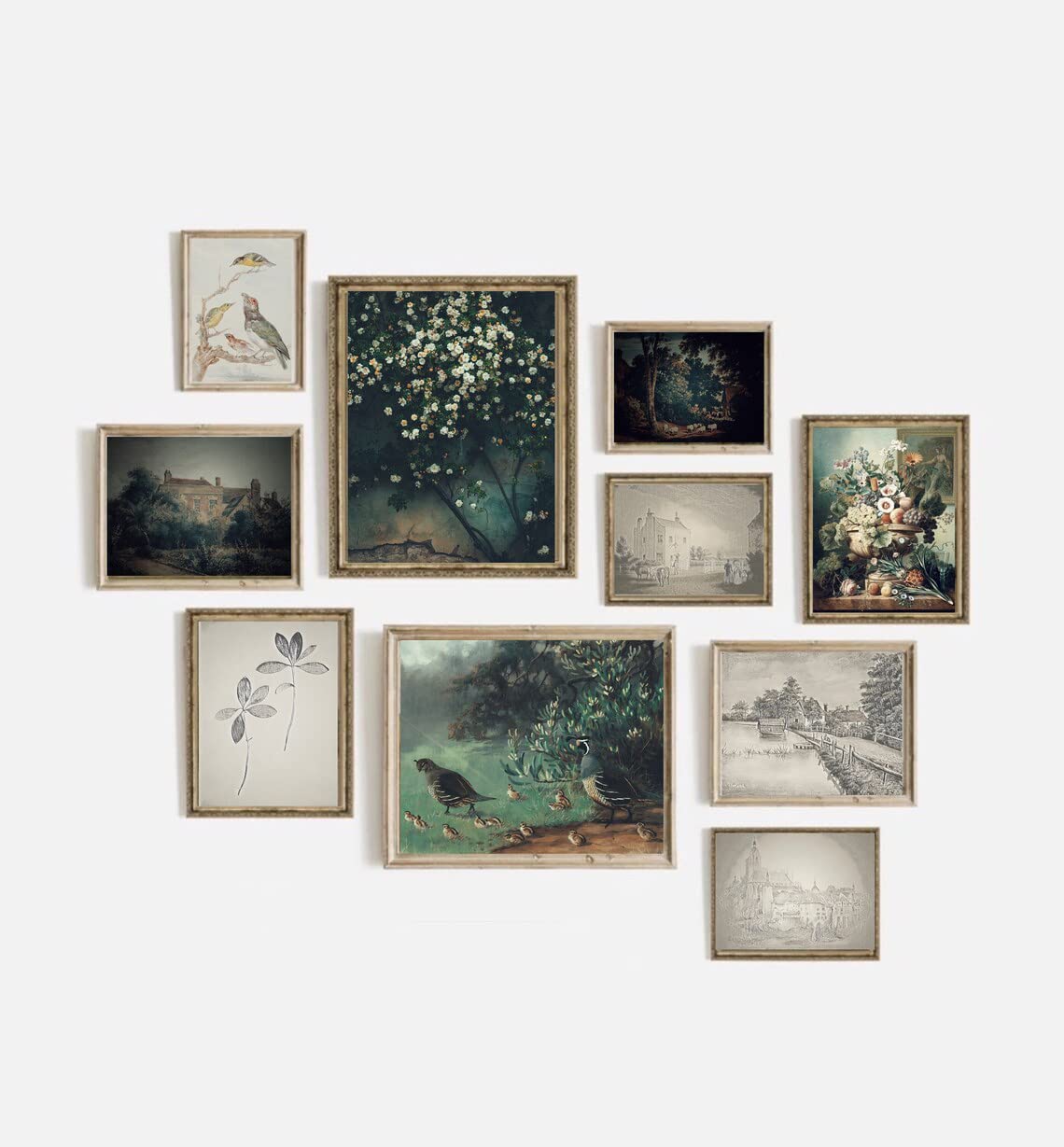 Set 10 French Country Canvas Wall Art, Vintage French Wall