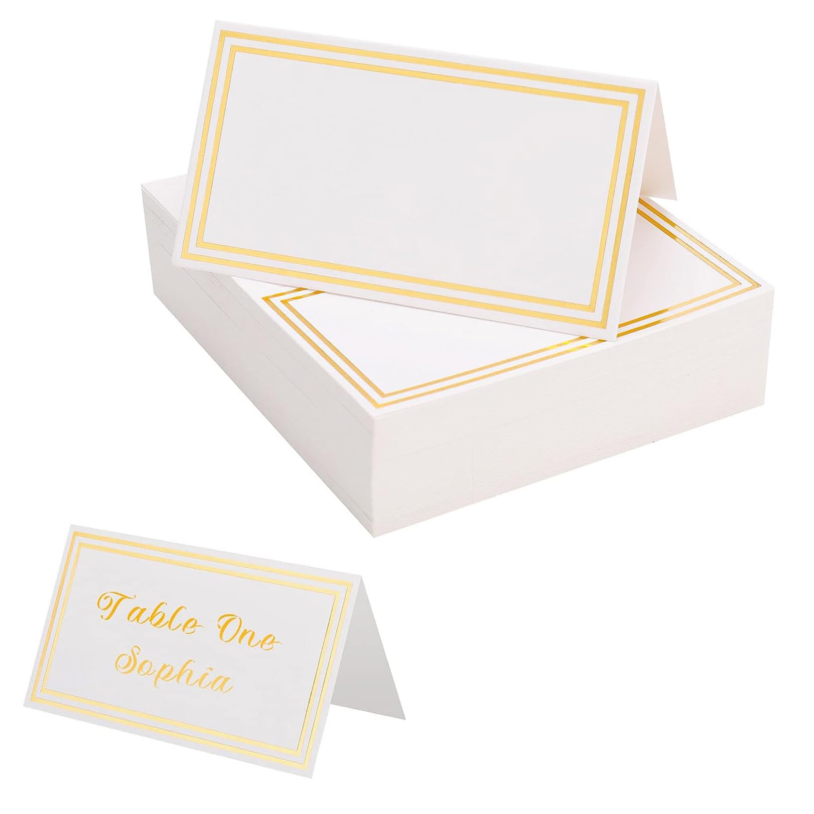 50pcs Place Cards for Table Place Name Cards,Blank Table Name Cards Table Place Seat Card Paper Tented Wedding Name Cards for Table Setting Wedding Banquets Events Birthday Dinner Party