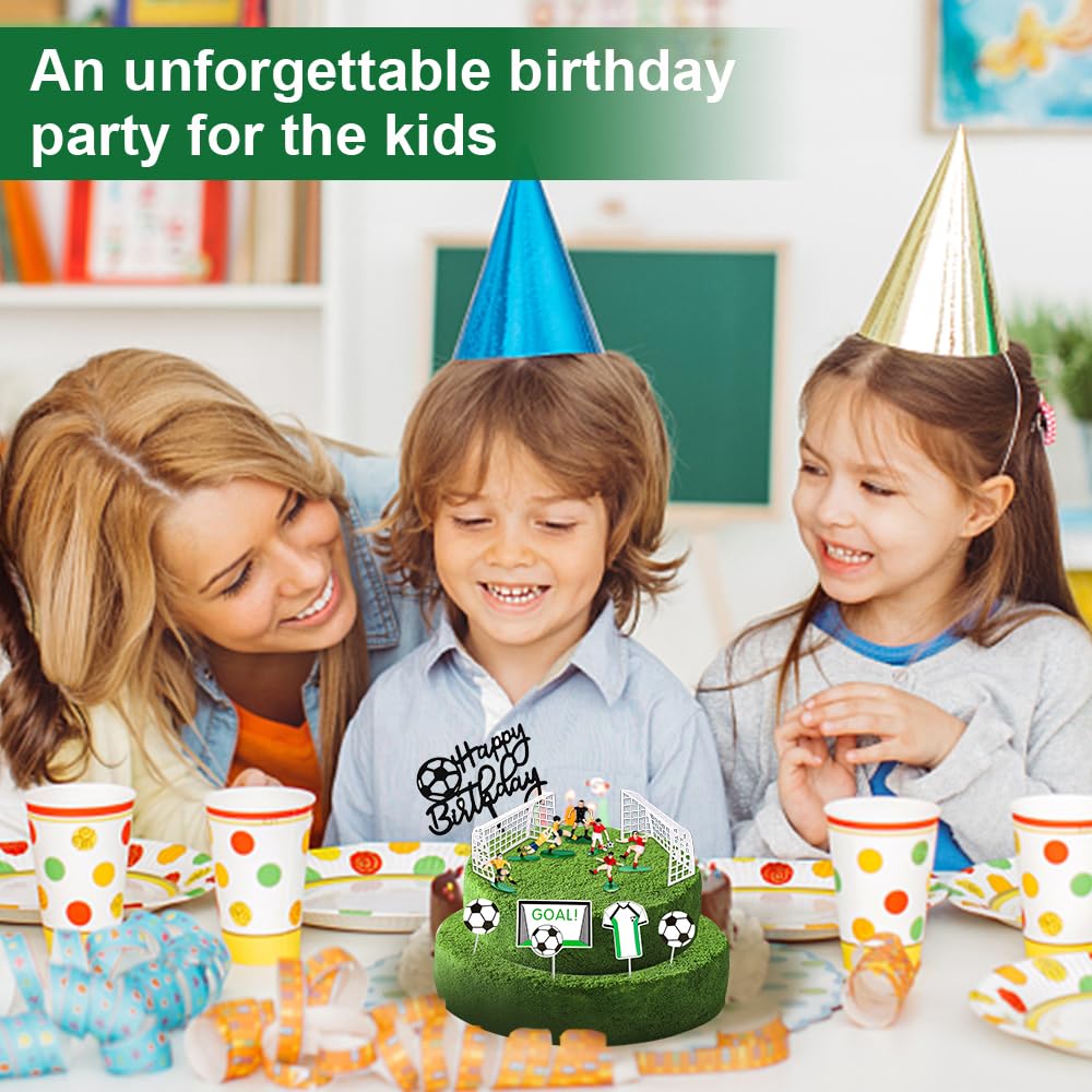 JeVenis Football Cake Topper Décoration De Gâteau D'anniversaire De Football Pour Garçon Football Cake Topper