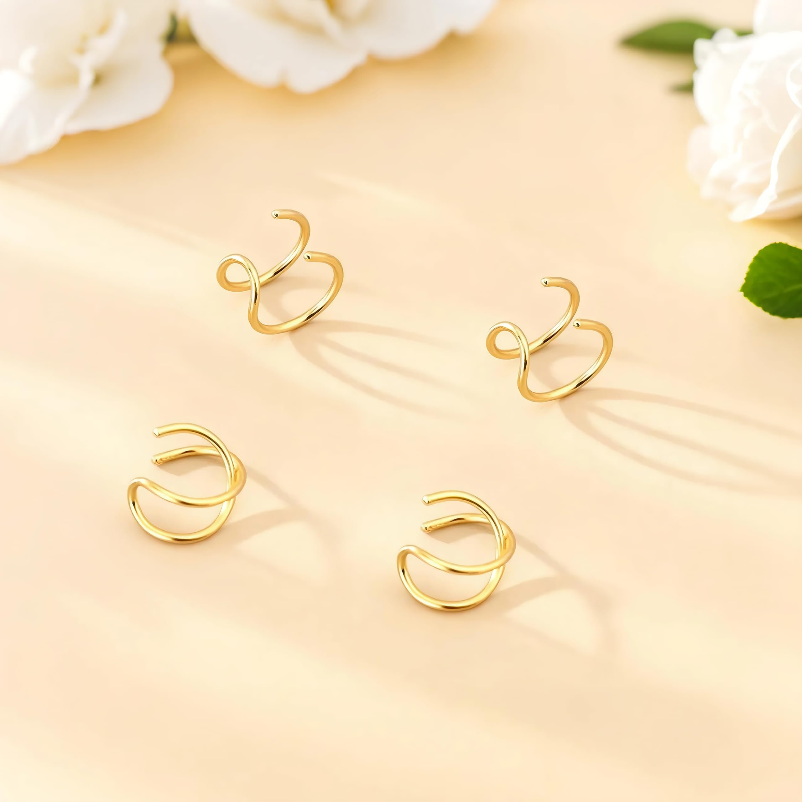 Ear Cuffs Non Piercing Ear Cuff Earrings for Women Trendy Clip on Cartilage Earring Stacks Non Pierced Fake Earrings Jewelry Birthday Christmas Gifts Stocking Stuffers