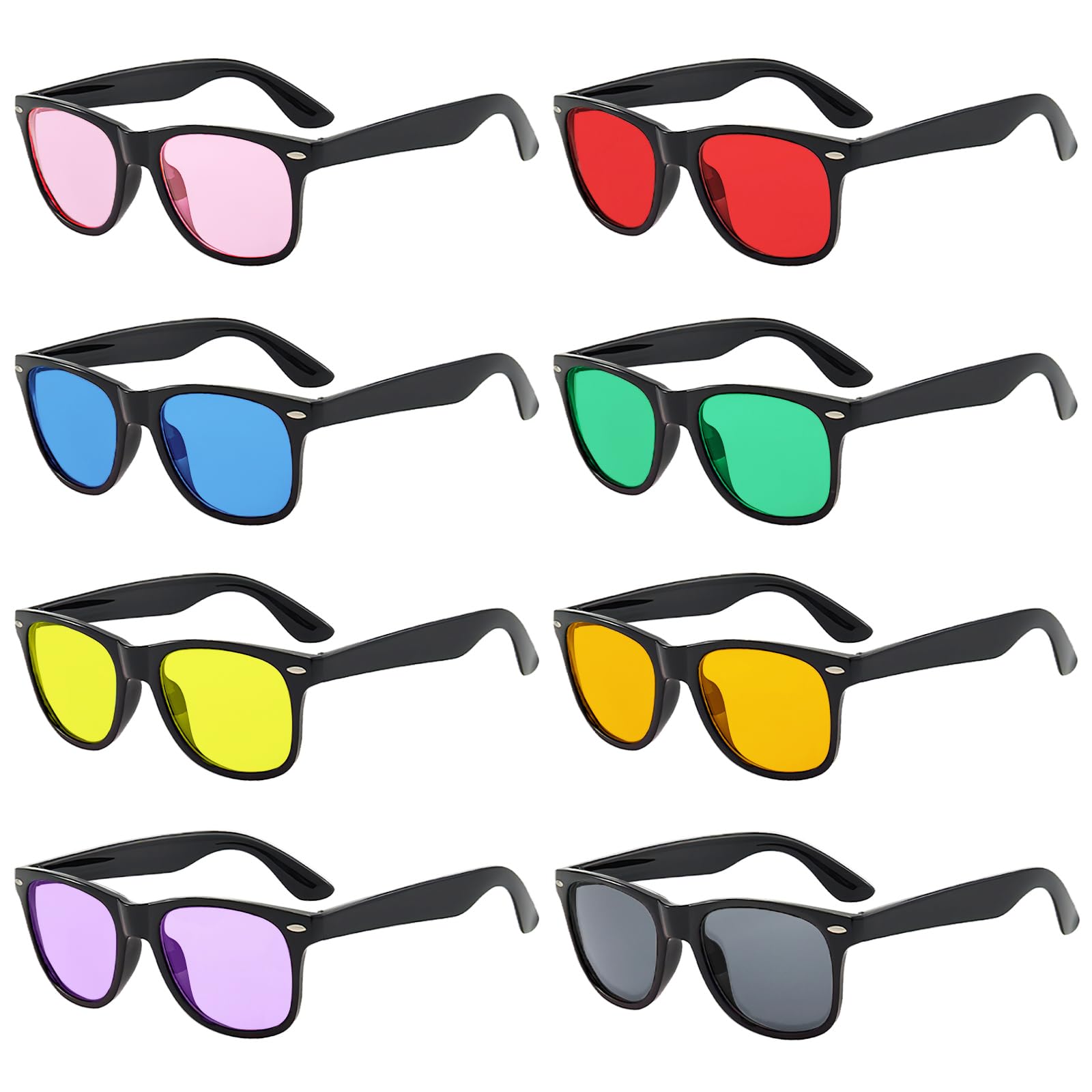 Pibupibu Neon Colors Party Favor Supplies Unisex Sunglasses Pack of 8