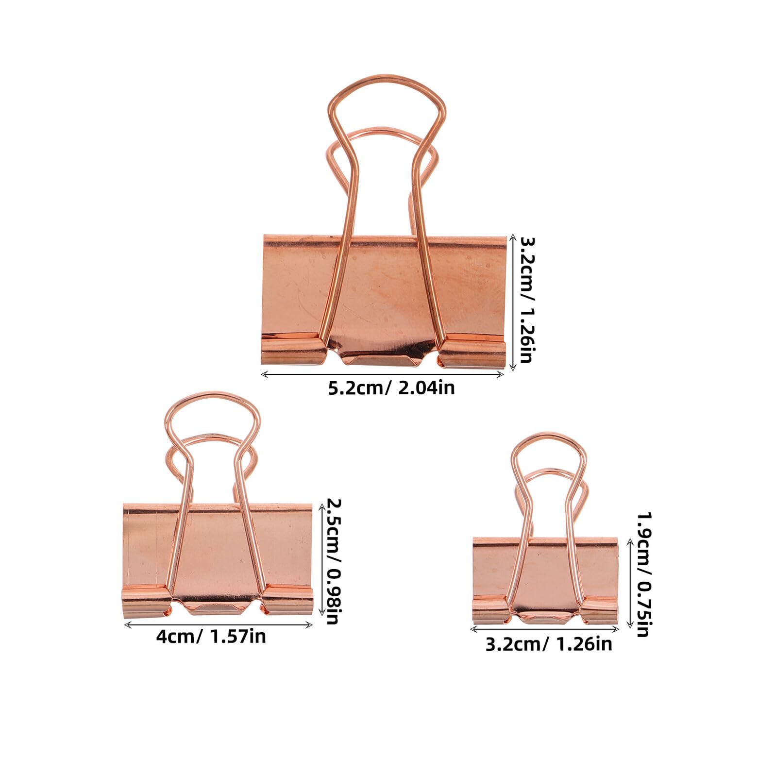 Lot de 112 Pinces à Papier Métalliques Doré Rose Tailles 19Mm 25Mm 32Mm Mini-Pinces pour Documents Classeurs et Bureau Pinces de Reliure Robustes et Réutilisables pour