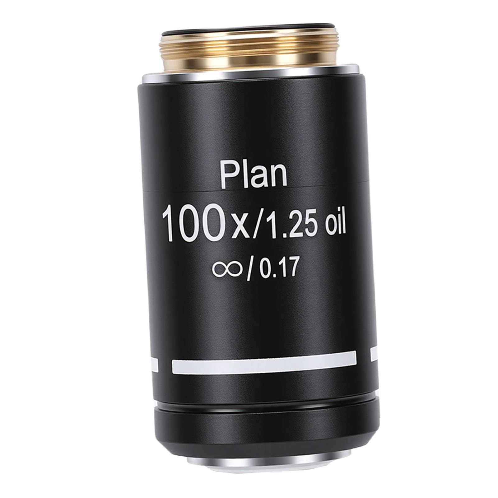 Ejoyous Lente Objetivo de Microscopio Plan, Aleación de Aluminio, Vidrio óptico, Hilo RMS de 20,2 Mm, Imágenes Claras, Aumento Múltiple para Microscopios Biológicos, Laboratorios,