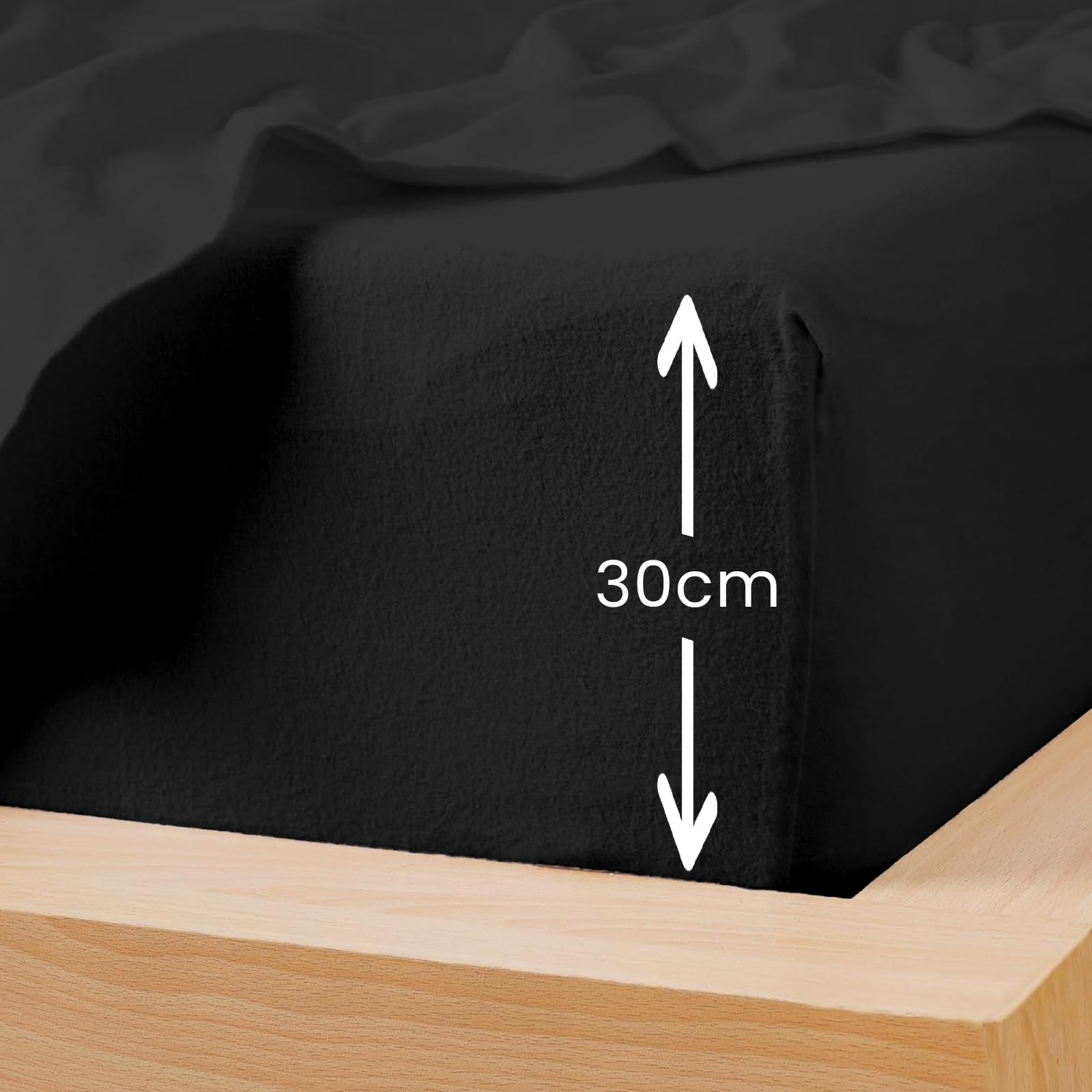 100% Brushed Cotton Soft Flannelette 30CM Fitted Sheets King size Thermal Soft Luxury Warm Flannel Extra Deep Cozy Bottom Bed Cover Kingsize - Image 3