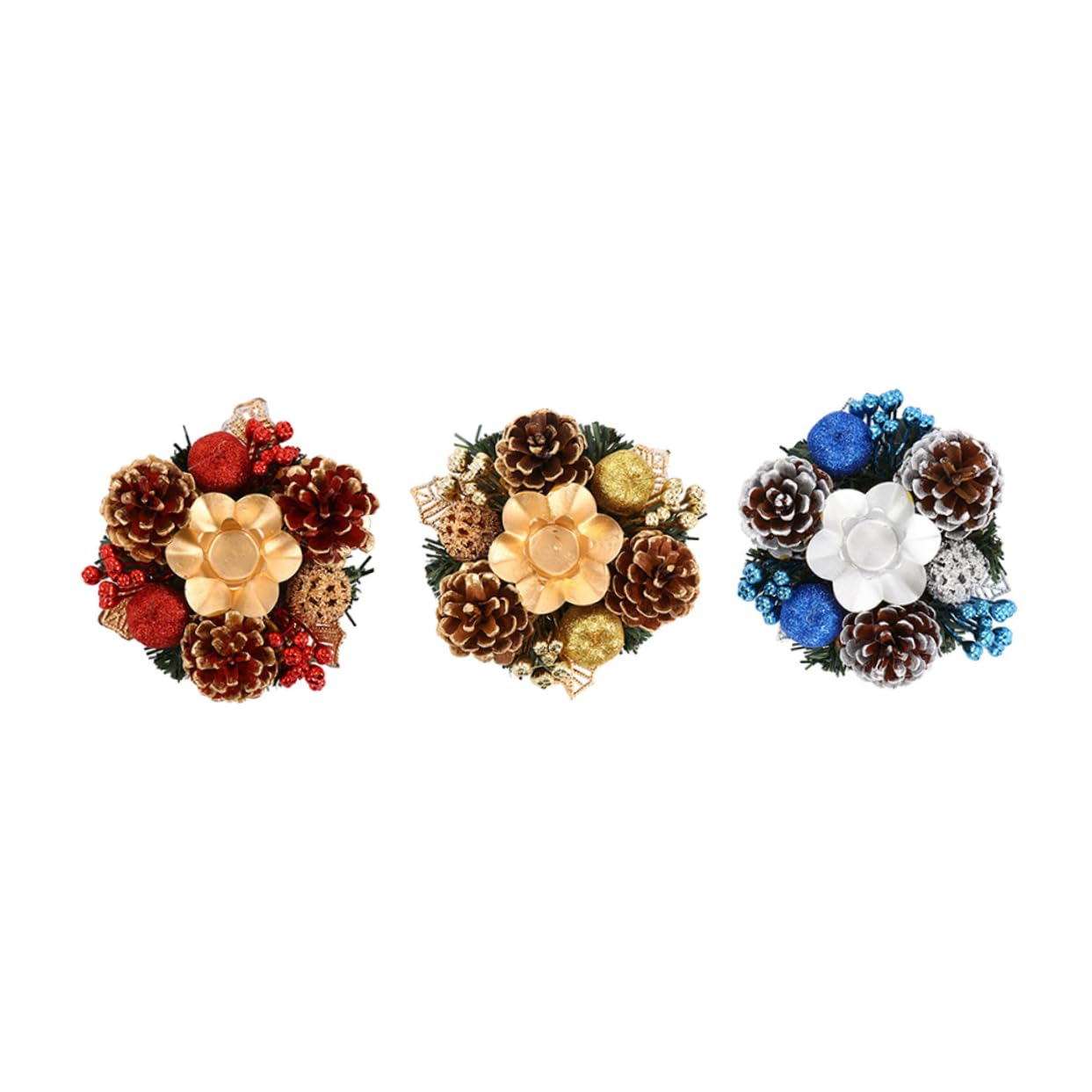 GOOHOCHY Small Candlestick Set 12.5cm Gold Christmas Candle Stand Reusable Dining Table Decorative Candlesticks