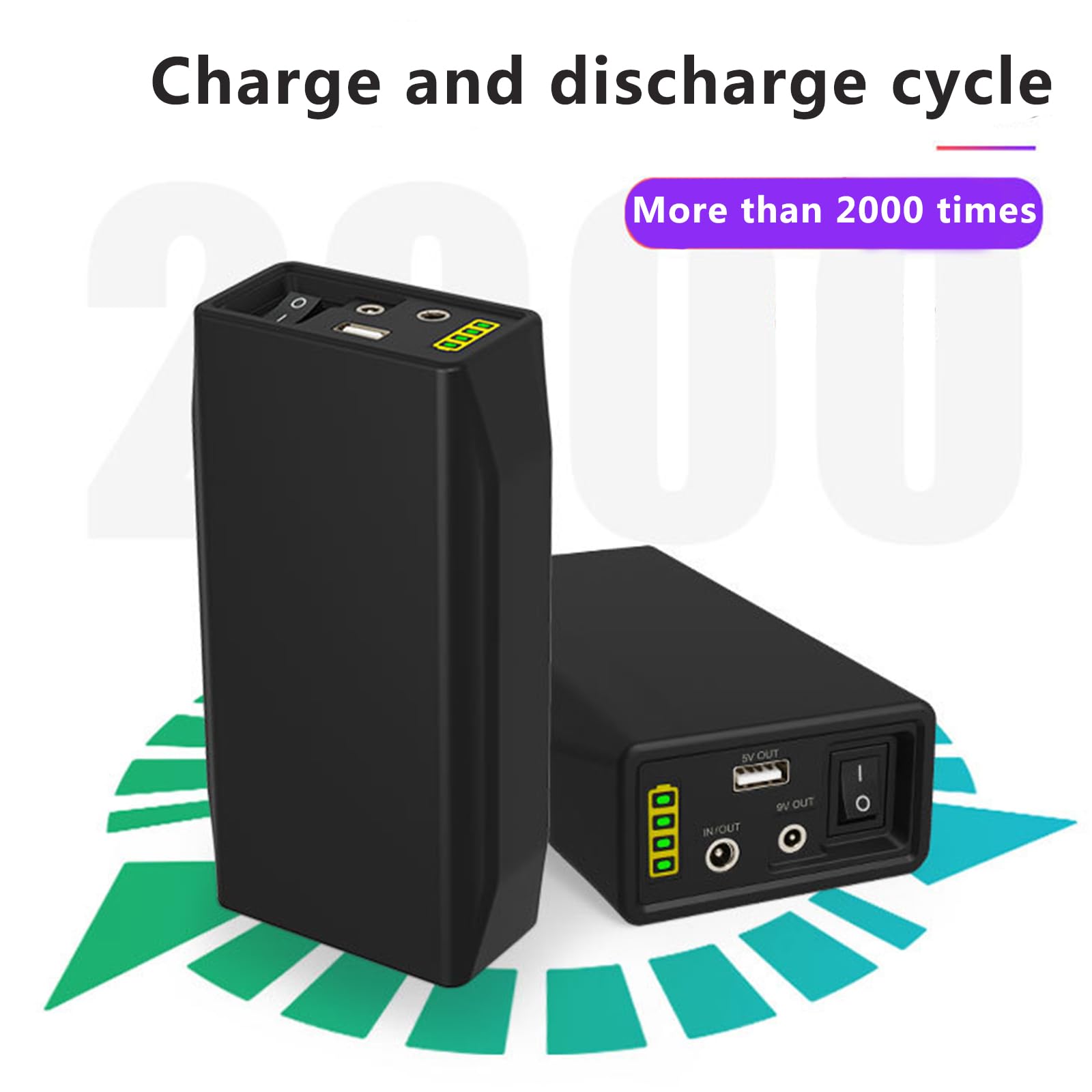 Batterie Rechargeable au Lithium 12 V 24 000 mAh avec Affichage de Puissance, Petite Taille, Surveillance Audio 9 V, Tablette, Ordinateur, etc. Batterie Universelle