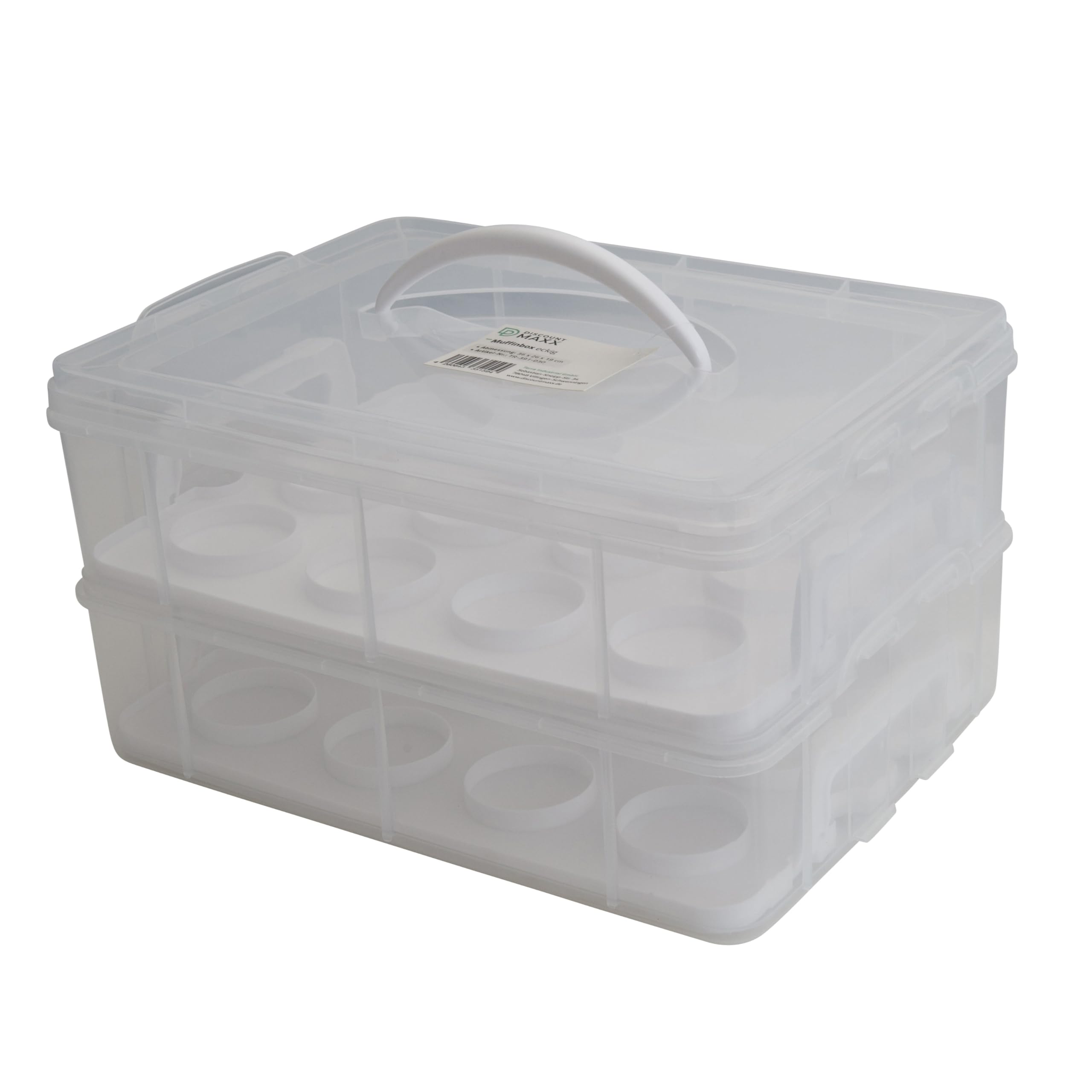 Wolfcut Muffin Backset mit Muffinform für 12 Muffins + Transportbox für 24 Cupcakes – Antihaft Backform aus Metall – Aufbewahrungsbox mit Griff – BPA-frei – ideal für Muffins, Cupcakes