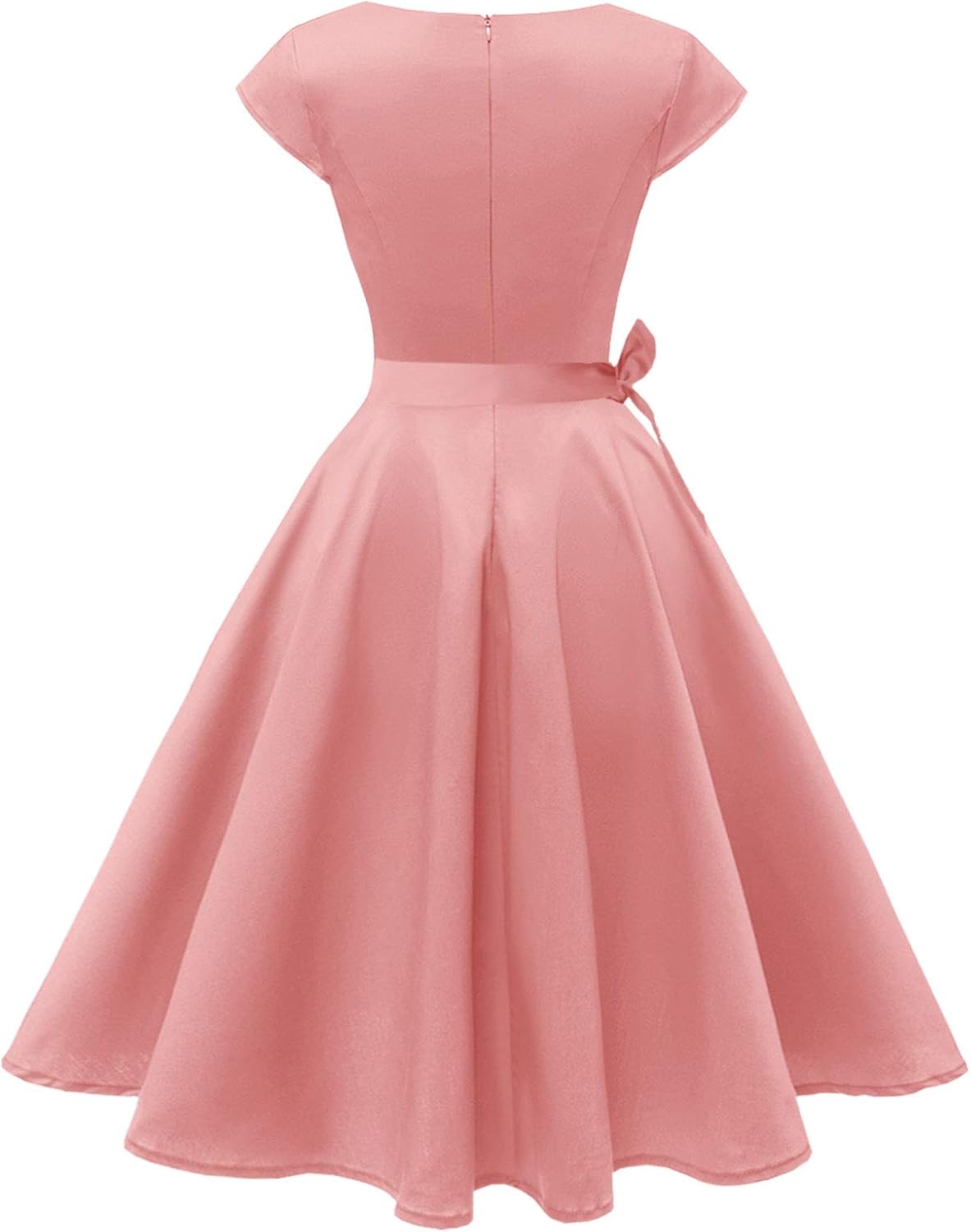 Kingfancy Women Vintage 1950s Dress Retro Cocktail Party Swing Dresses with Cap Sleeves
