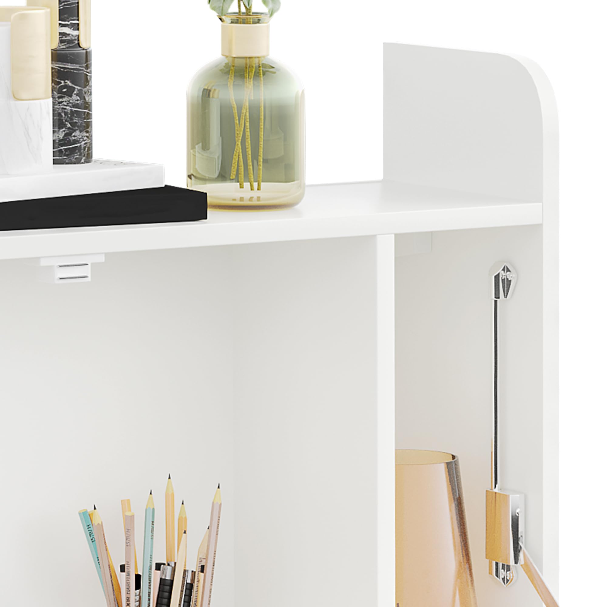 HOMCOM Bureau Suspendu Bureau Mural avec Rangements 77 x 20 x 51 cm Blanc