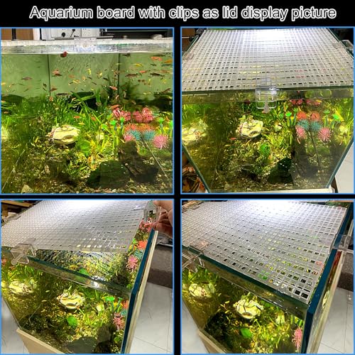 Image of 10 Aquarium lid Hood Fish Tank top Cover Terrarium lid Plastic Grid Panel Egg Crate Grate 12 Aquarium Glass Cover Board Clip