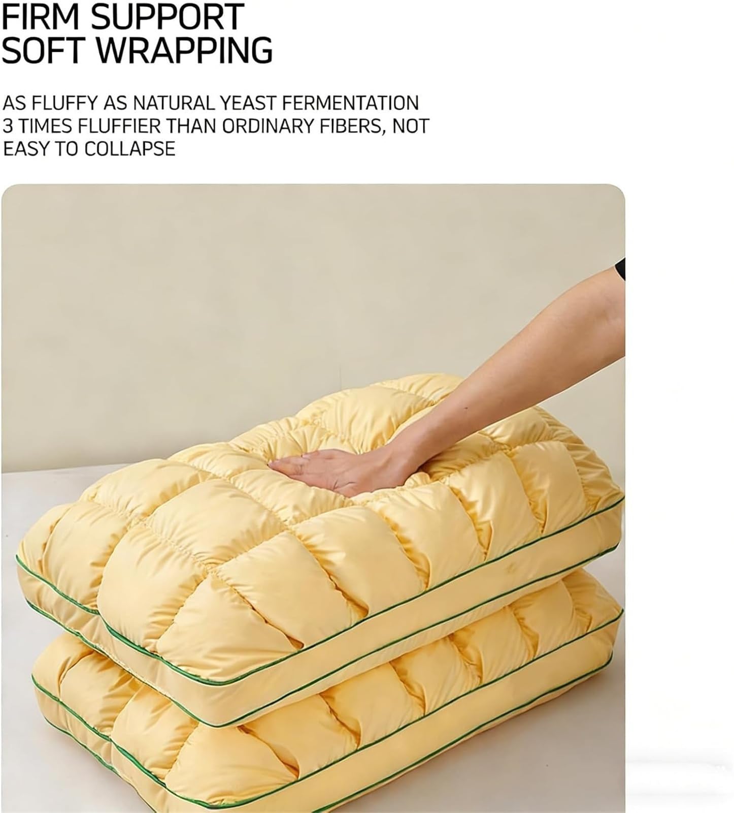 Ananas-Wolken-ähnliches Daunenkissen, Queen-Size-Wolkenkissen, Flauschiges Stützbettkissen, for Seitenschläfer, Hotelkissen, Rücken, Seite, Bauch | Yellow,2Pcs