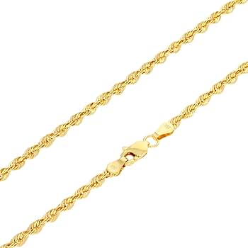 Amazon | Nuragold 10K リアルイエローゴールド 3mm ロープ